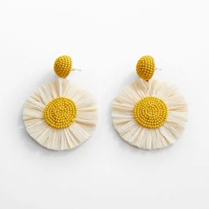 NWT - MANGO Raffia Beaded Earrings